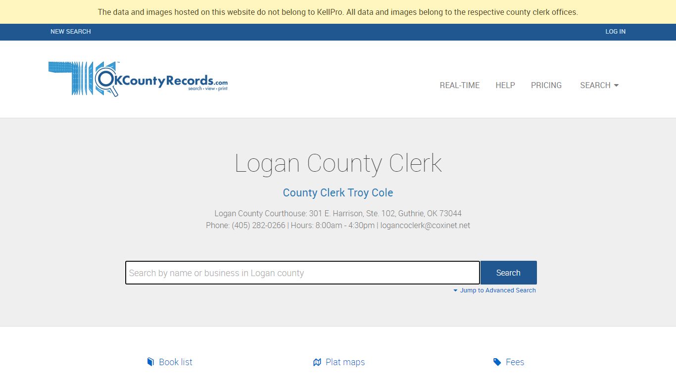 Logan County - County Clerk Public Land Records for Oklahoma