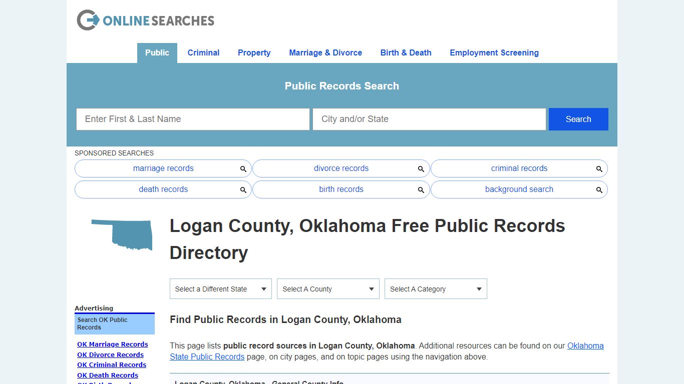 Logan County, Oklahoma Public Records Directory